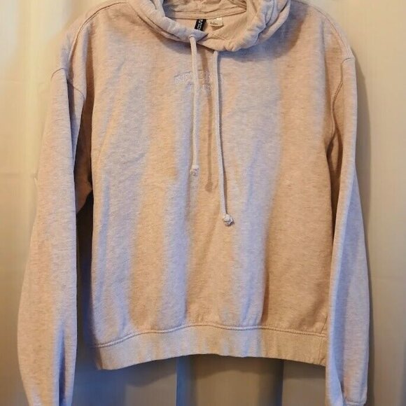 DIVIDED H&M Beverly Hills CA Hoodie Sweatshirt women S Pink Gray pullover Soft! - Picture 2 of 5